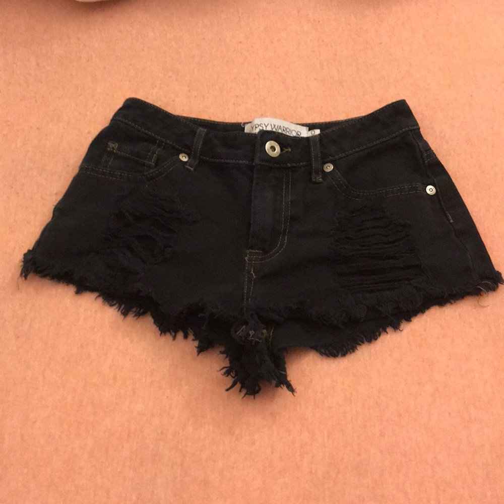 Gypsy warrior black denim shorts